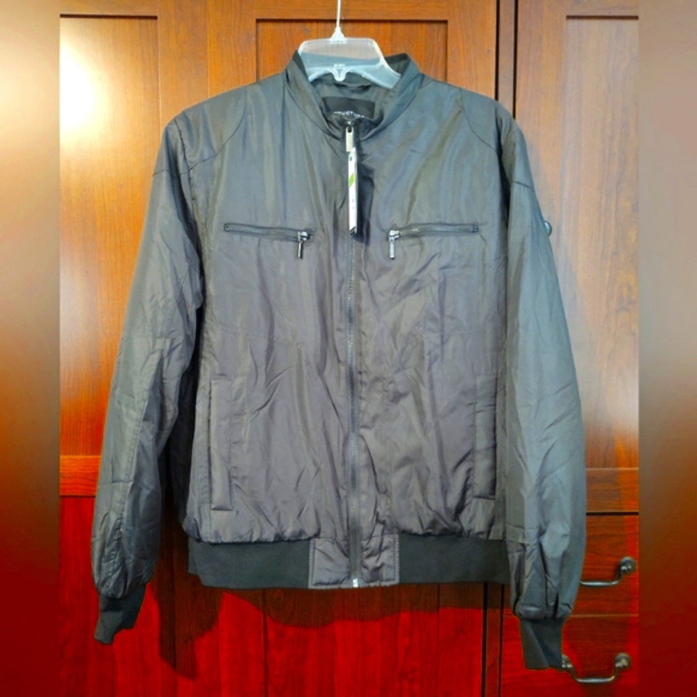 Vtg Structure Windbreaker Jacket Sz M Black